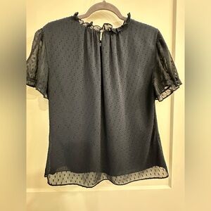 Brooks Brothers Navy Sheer Blouse